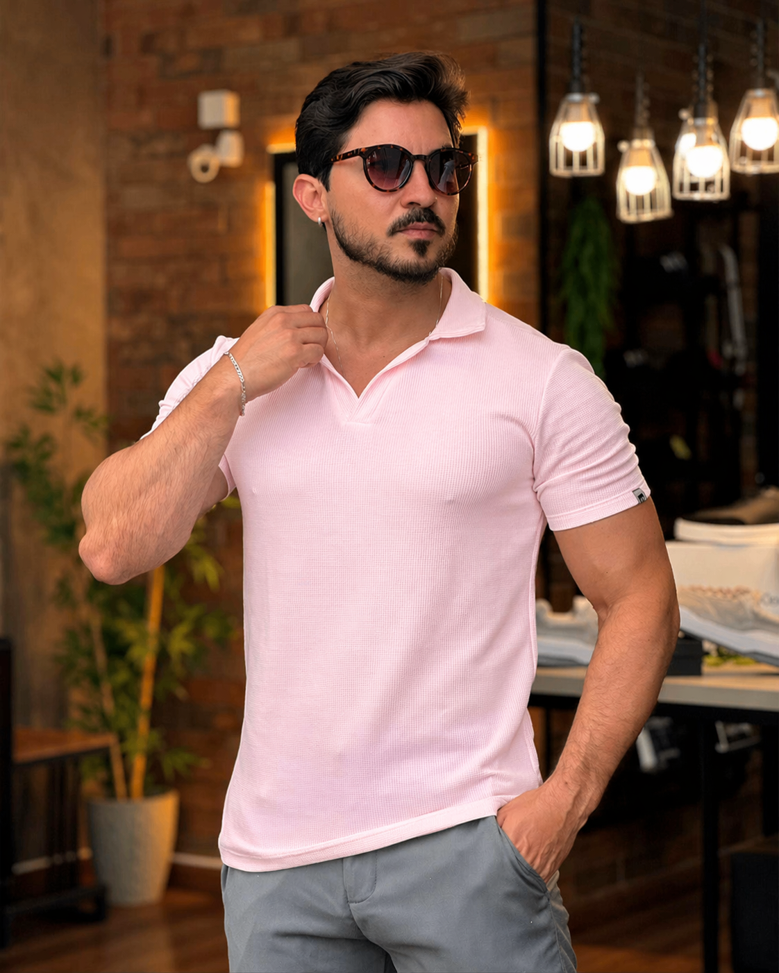 Polo Italiana rosa claro
